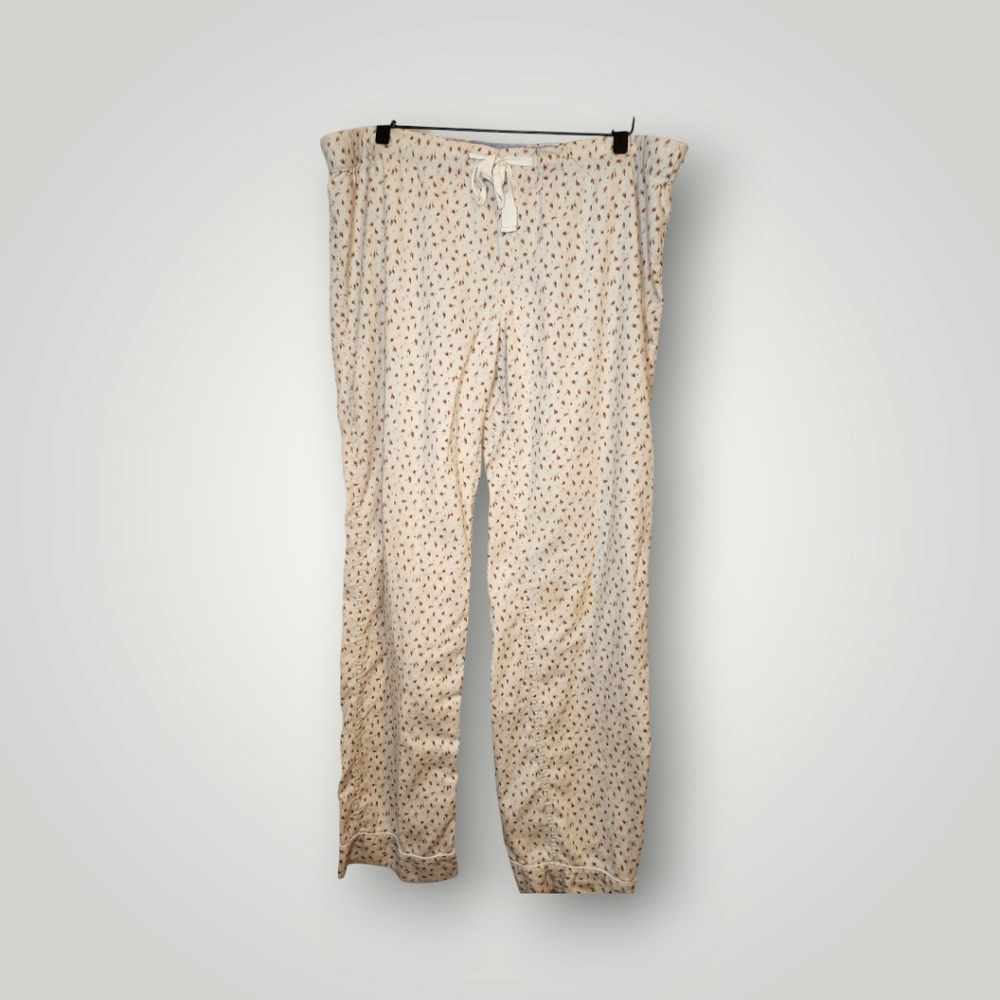 J.Crew white orange Large Tall Pajama Bottoms loungewear